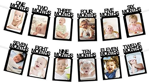1st Birthday Baby Photo Banner 1-12 Month Photo Prop Garland Bunting Baby Shower Party Decoration... | Amazon (US)