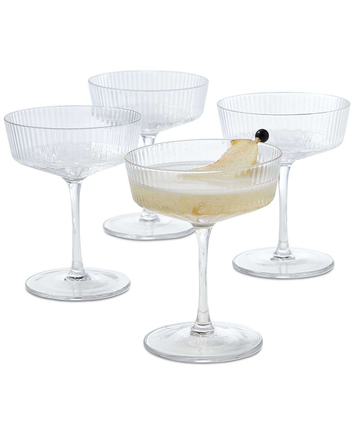 Hotel Collection Fluted Coupe Glasses, Set of 4, Created for Macys | Macys (US)