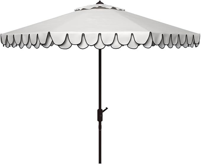 SAFAVIEH PAT8006A Outdoor Collection Elegant Valance Auto Tilt Umbrella, 9', Navy/White | Amazon (US)