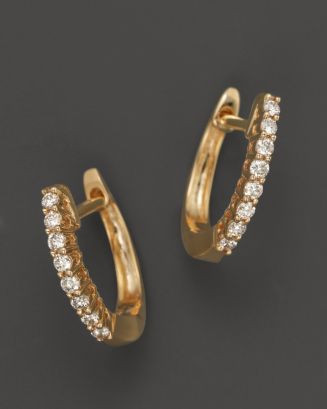 Diamond Huggie Hoop Earrings in 14K Yellow Gold, 0.15 ct. t.w. - Exclusive | Bloomingdale's (US)