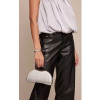 Silver Snake PU Hard Clutch Bag | PrettyLittleThing UK