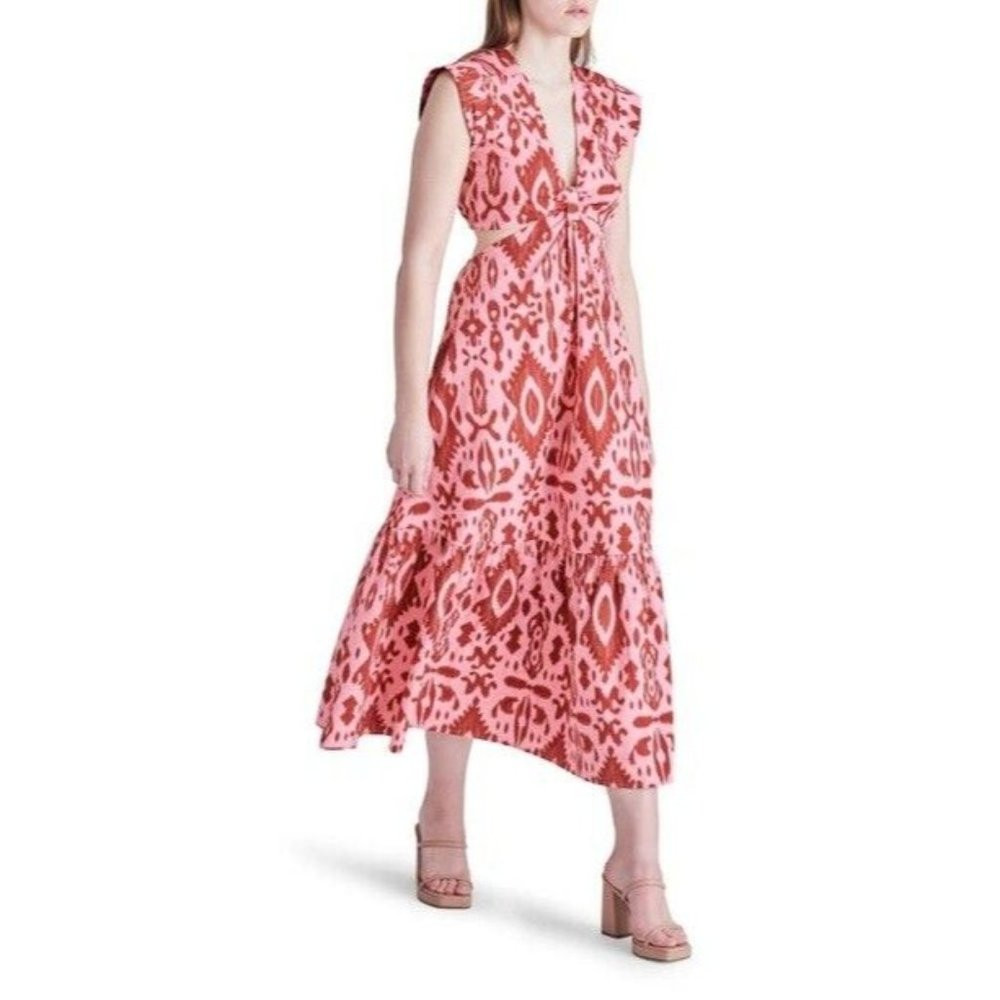 Steve Madden Got Your Batik Dress Burnt Umber White Pink | Poshmark