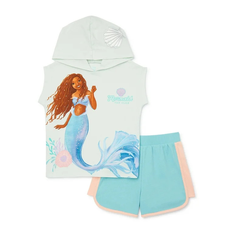 Little Mermaid Girls Cosplay Top and Short Set, 2-Piece, Sizes 4-12 | Walmart (US)