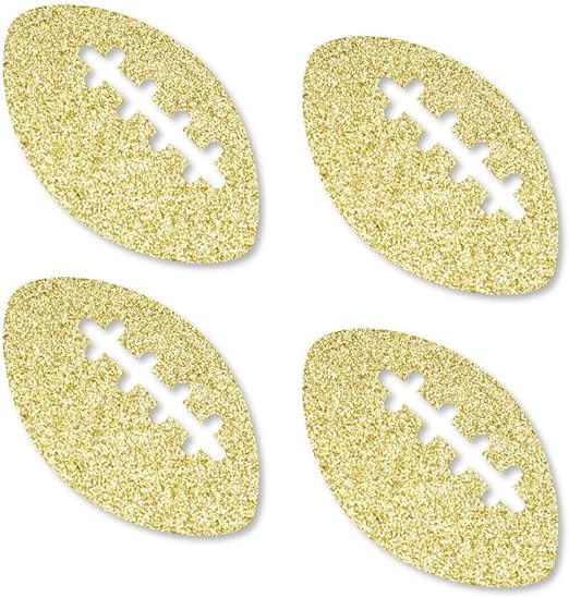Gold Glitter Football - No-Mess Real Gold Glitter Cut-Outs - Baby Shower or Birthday Party Confet... | Amazon (US)