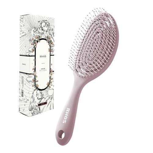 RHOS Detangler Brush - No Pull, Soft Bristles for Easy Detangling and Smoothing Wet or Dry Hair, Vented Design for All Hair Types (Purple) | Amazon (US)