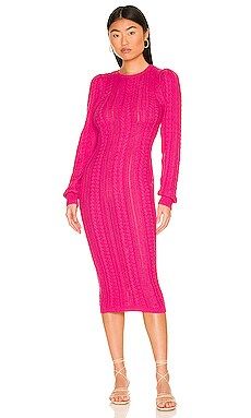 MAJORELLE Sasi Cable Knit Dress in Magenta from Revolve.com | Revolve Clothing (Global)