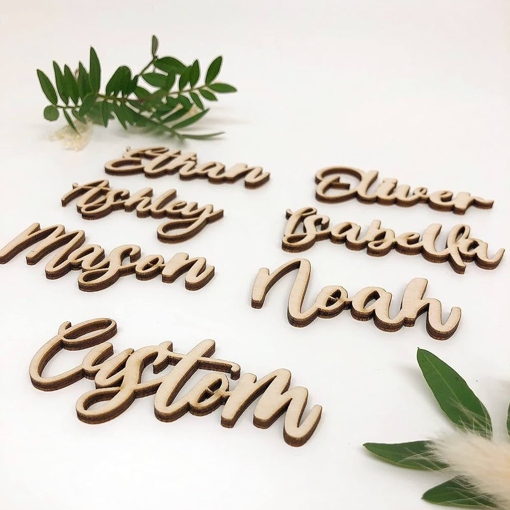 Customized Wooden Name Tags for Place Setting, Personalized Place Cards for Weddings, Bridal Show... | Amazon (US)
