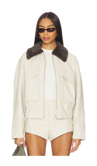MADISON THE LABEL x REVOLVE Chappell Jacket With Faux Fur Collar in Cream. - size M | Revolve Clothing (Global)