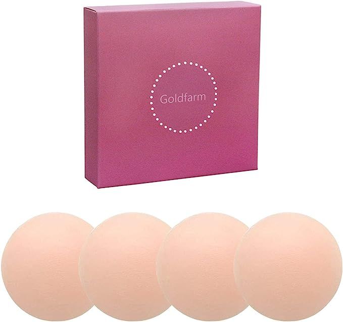 Nippleless Covers, Pasties, Silicone Reusable Breast Pasties Adhesive Bra 2 Pairs | Amazon (US)