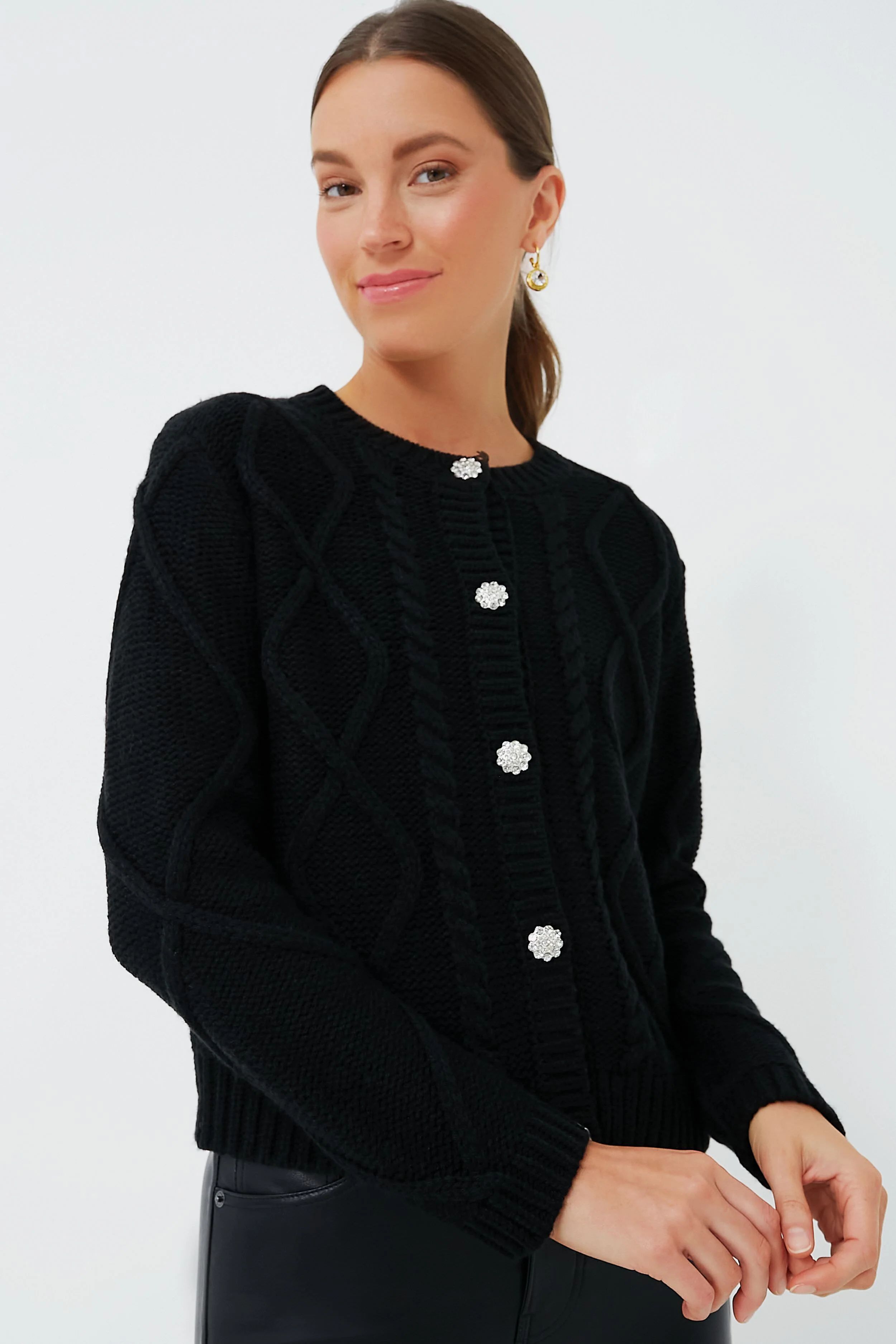 Crystal Button Victoria Long Sleeve Cardigan | Tuckernuck (US)