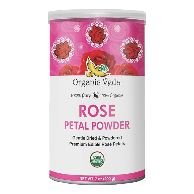 Organic Veda Edible Rose Petal Powder - Rose Petal Powder for Cooking, Herbal Tea, Smoothies, Top... | Amazon (US)