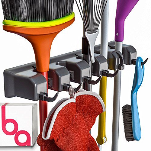 Berry Ave Broom Holder & Wall Mount Garden Tool Organizer - Home Laundry Room, Kitchen, Closet, S... | Amazon (US)