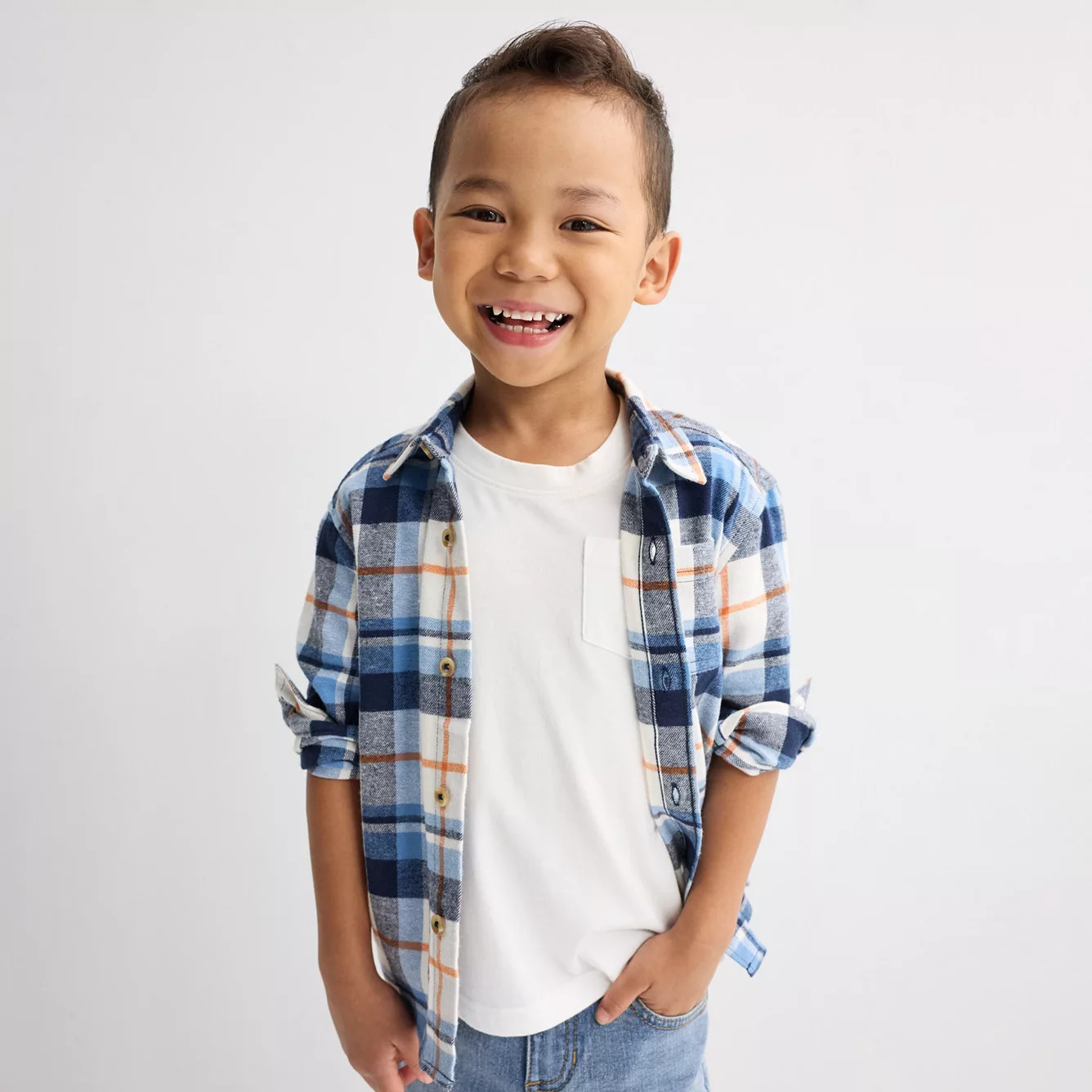 Baby & Toddler Boy Jumping Beans\u00ae Flannel Button-Down Shirt | Kohl's