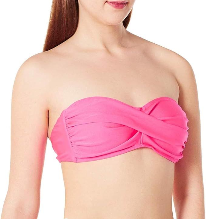 Colloyes Women's Swimwear Twist Bandeau Bikini Top Plus Size Bathing Suit | Amazon (US)