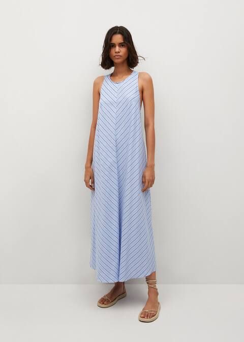 Bow cotton dress | MANGO (UK)