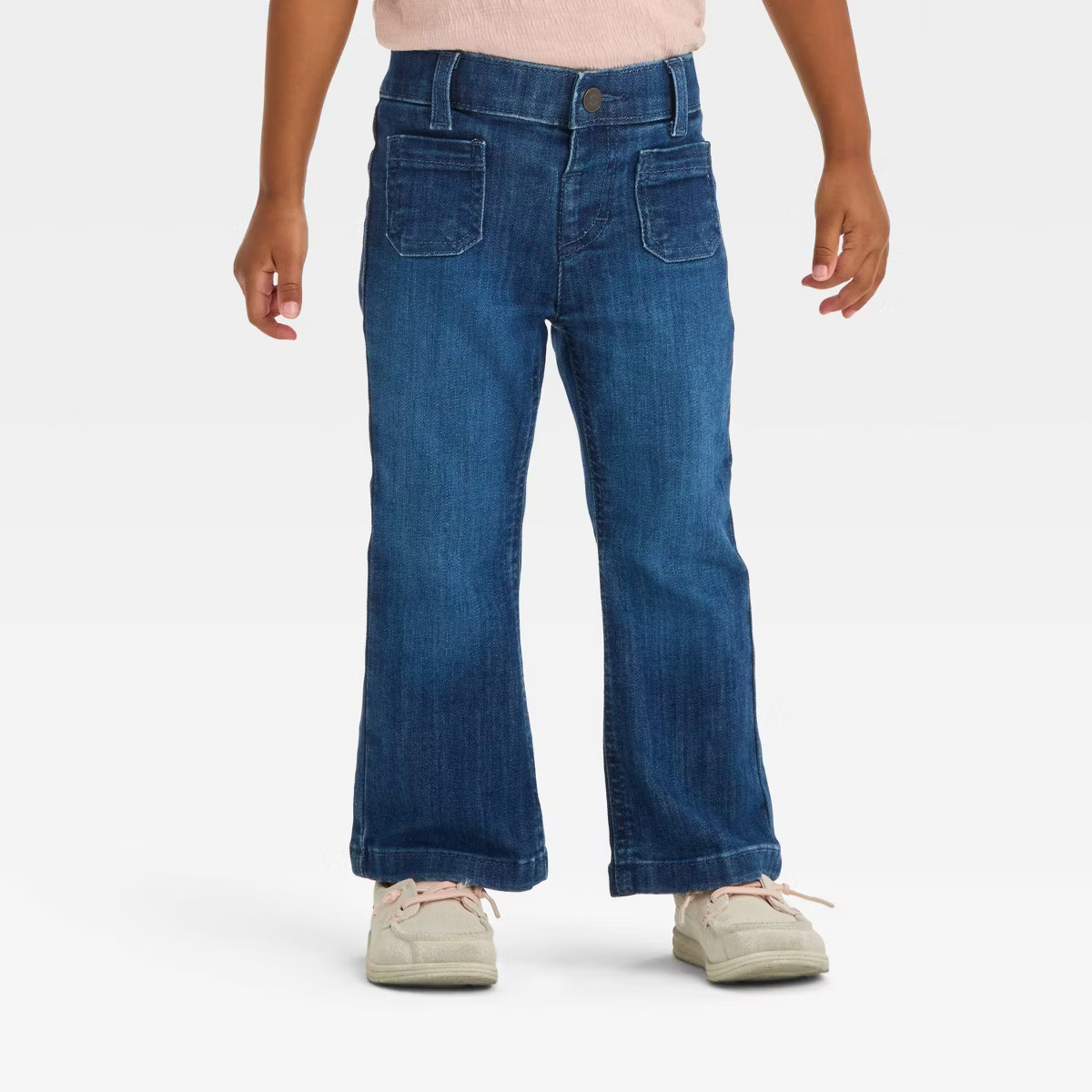 Toddler Girls' Patch Pocket Pants - Cat & Jack™ Medium Wash 18M | Target