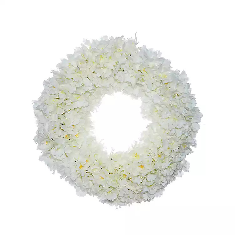 White Gathered Cherry Blossom Wreath | Kirkland's Home