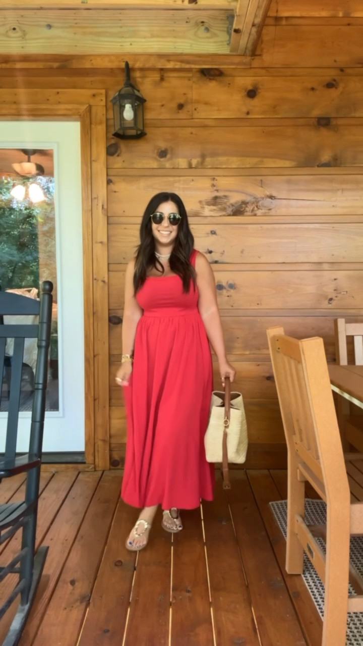 How beautiful is this red dress for the summer?? This dress is from Amazon, I did a size small. It fits so perfectly! The length hits right at the ankles, you don't have to wear heels. Everything used is linked!! vacation dress, vacation look, summer dress, petite maxi dress, summer date look

#LTKTravel #LTKStyleTip #LTKSeasonal