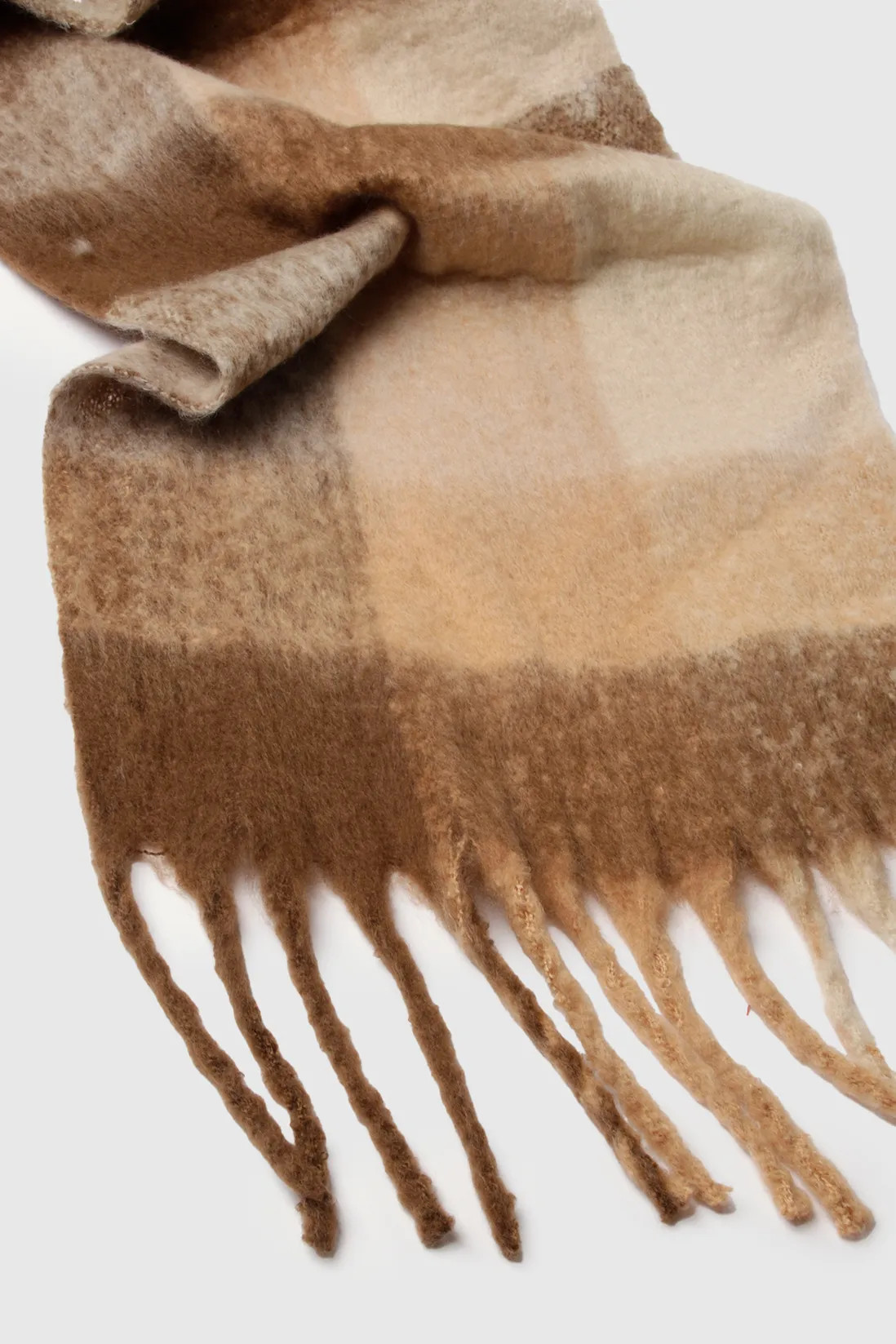Oversized Check Tassel Fluffy Scarf | boohoo (US & Canada)