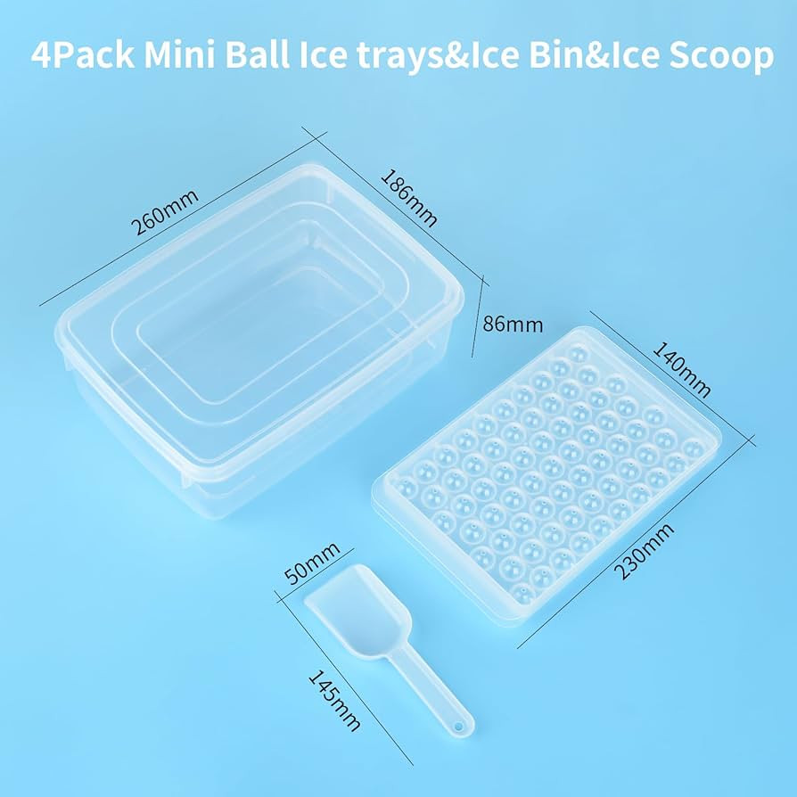 Mini Ice Cube Tray with Lid and Bin,4 Pack Ice Trays for Freezer,348 Pcs Mini Ice Maker,Ice Cube ... | Amazon (US)