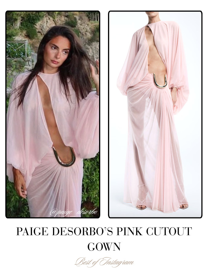 Paige DeSorbo's Pink Cutout Gown 📸= @paige_desorbo 

 