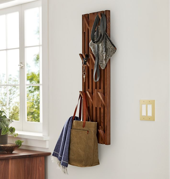 Tall Eaton Walnut Hook Rack | Rejuvenation