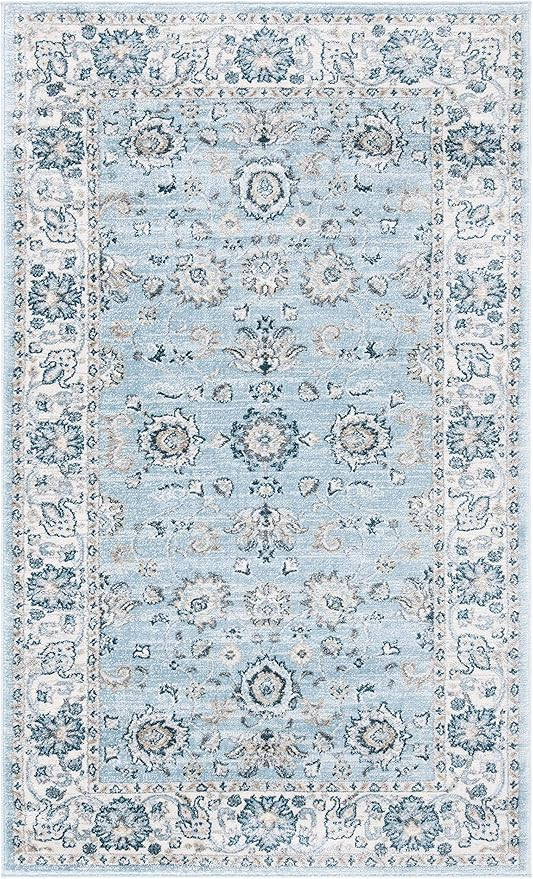 SAFAVIEH Isabella Collection Accent Rug - 2'2" x 5', Light Blue & Cream, Oriental Design, Non-She... | Amazon (US)
