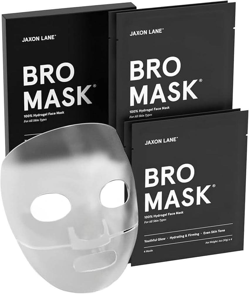 JAXON LANE BRO MASK Premium Korean Face Mask for Men (4x1 Pack) - Anti Aging Sheet Masks w/Hydrog... | Amazon (US)