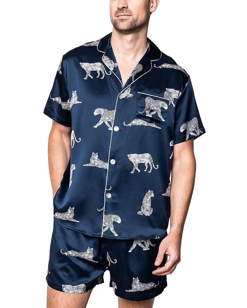 Petite Plume Panthere de Nuit Silk Printed Short Pajama Set | Bloomingdale's (US)