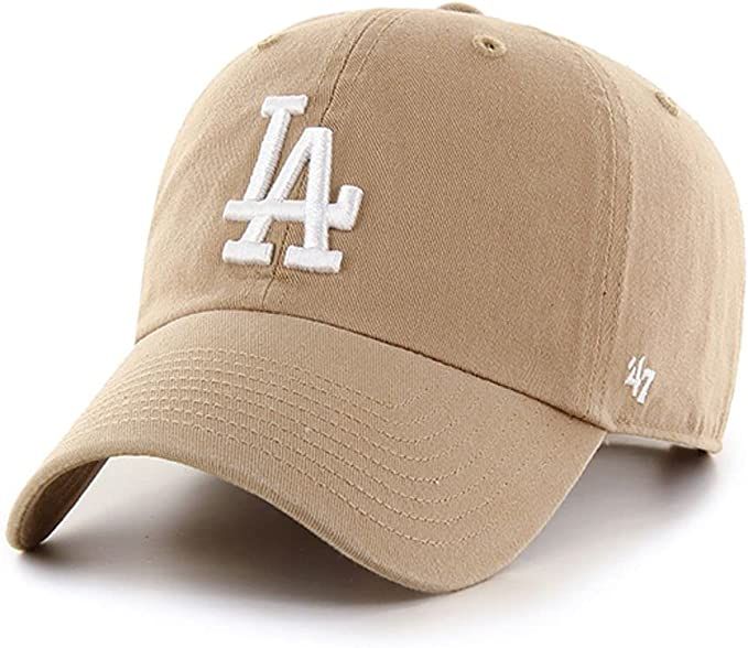 Amazon.com: 47 Los Angeles Dodgers Clean Up Dad Hat Baseball Cap Khaki, White : Sports & Outdoors | Amazon (US)