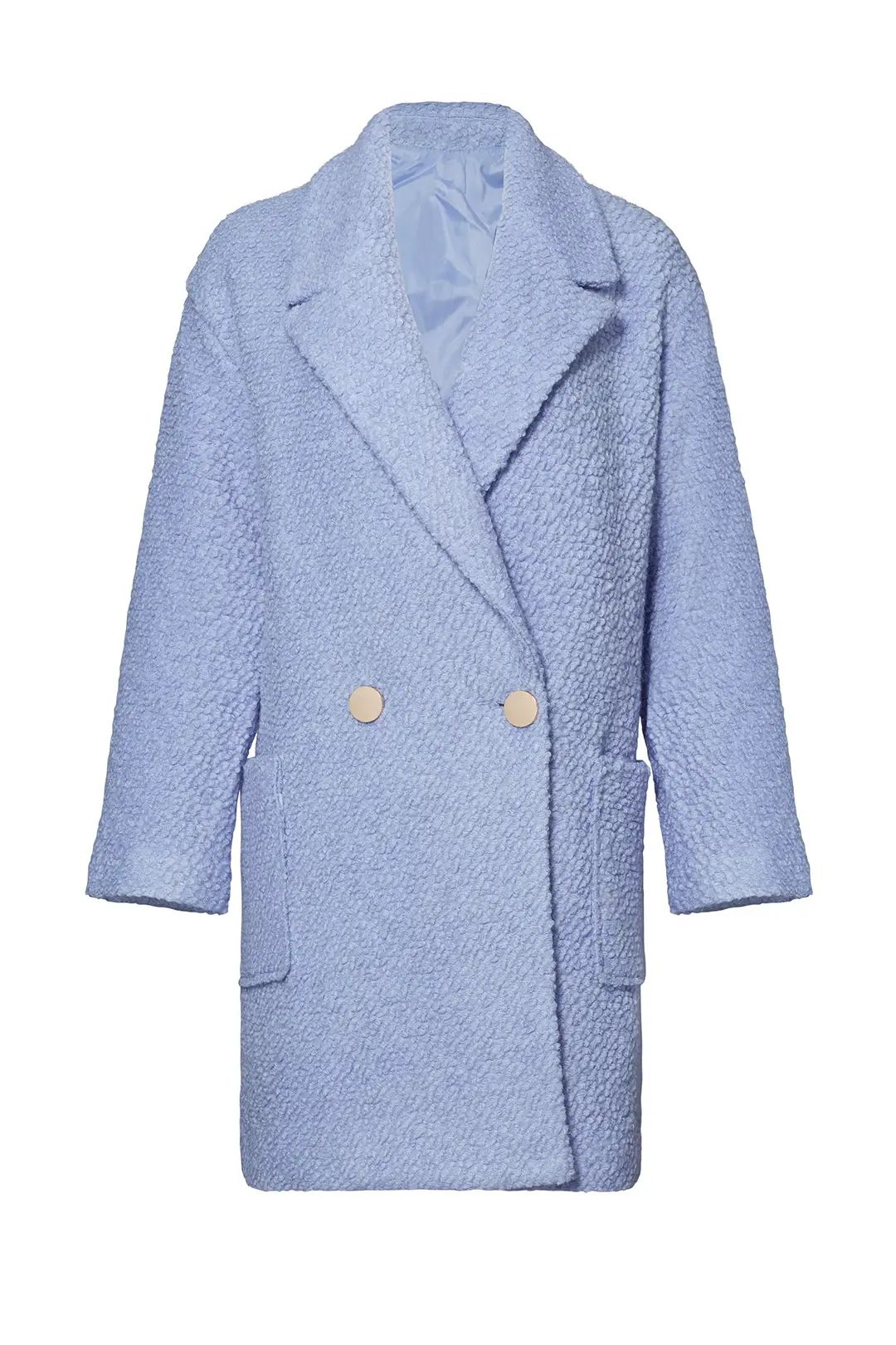 English Factory Powder Blue Oversized Boucle Coat | Rent The Runway