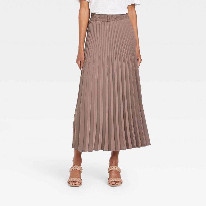 Women's High-Rise Midi Slip Pleated A-Line Skirt - A New Day™ | Target