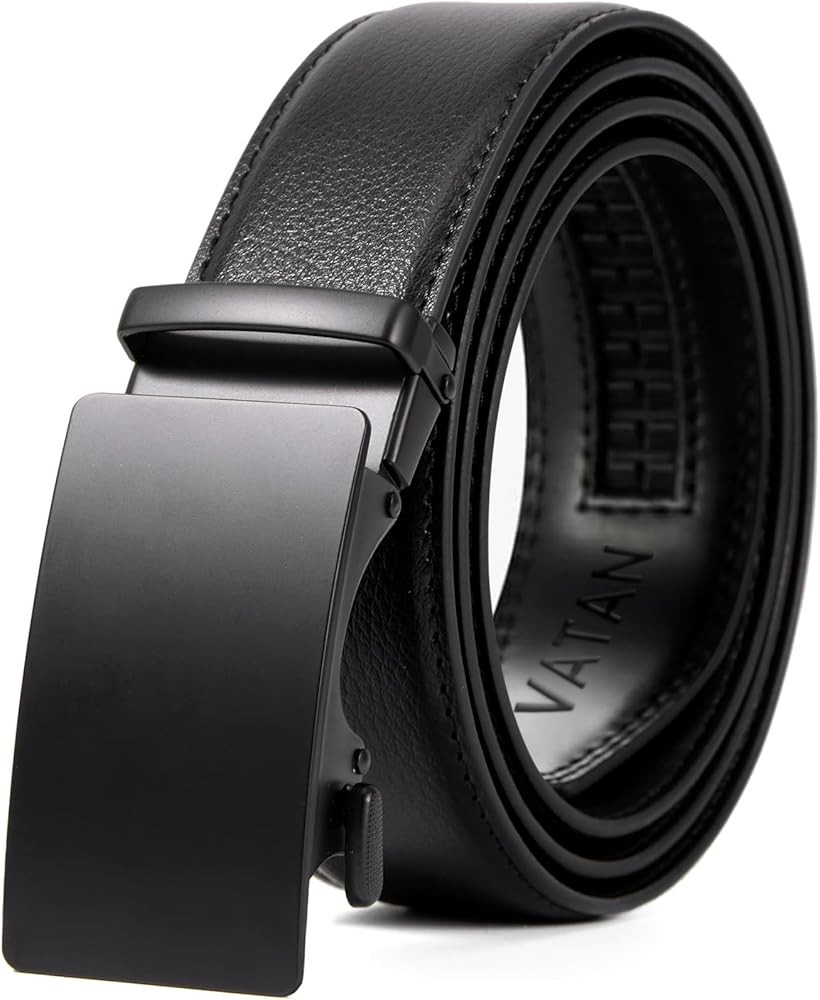 VATAN Men's Belt Leather Ratchet Belt for Men Dress Casual Every Day with Adjustable Buckle, Trim... | Amazon (US)