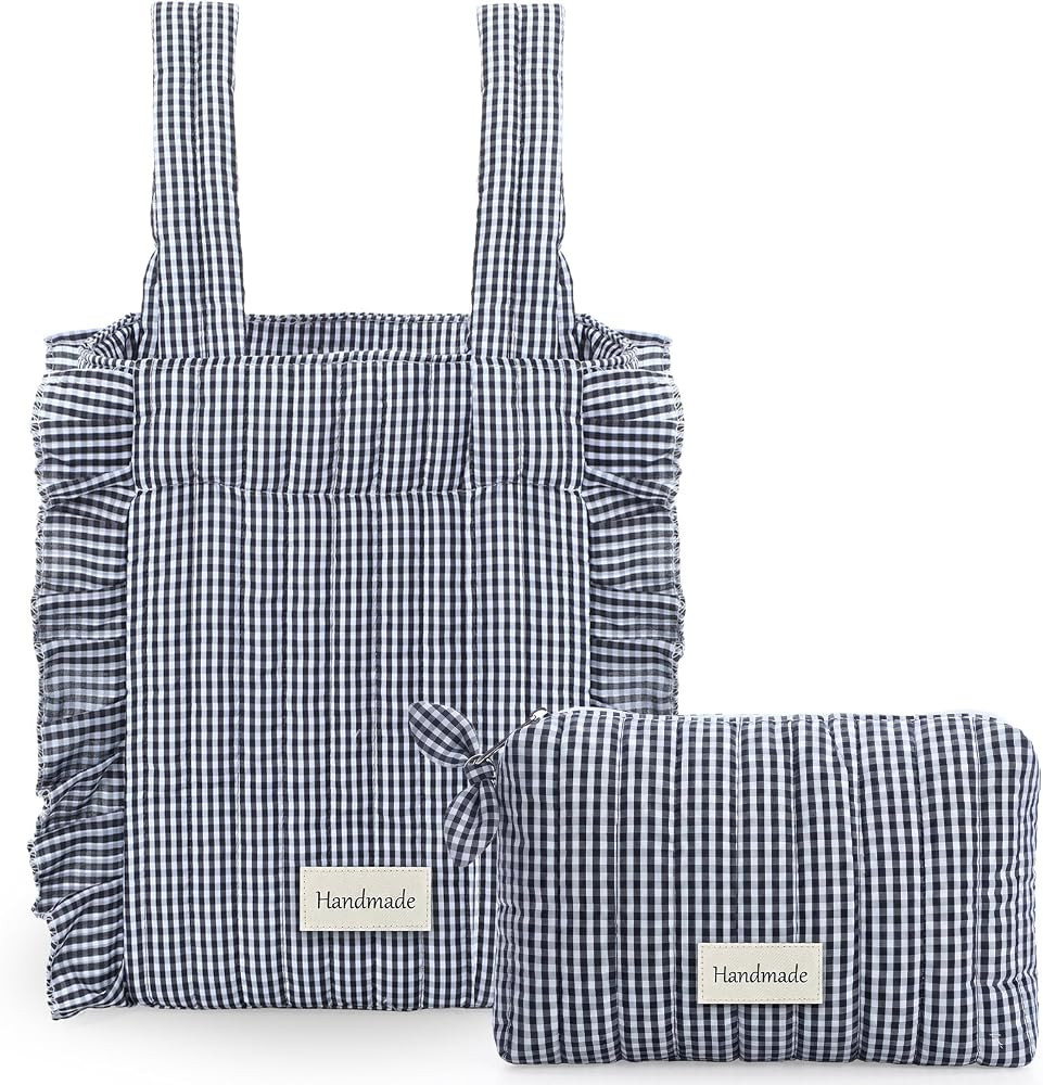 Abbylike Plaid Stroller Bag with Detachable Handle Drawstring Pocket Includes Mini Pouch Universa... | Amazon (US)