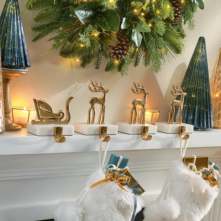 Christmas Sleigh Ride Stocking Holder, Set Of Four - Grandin Road | Grandin Road