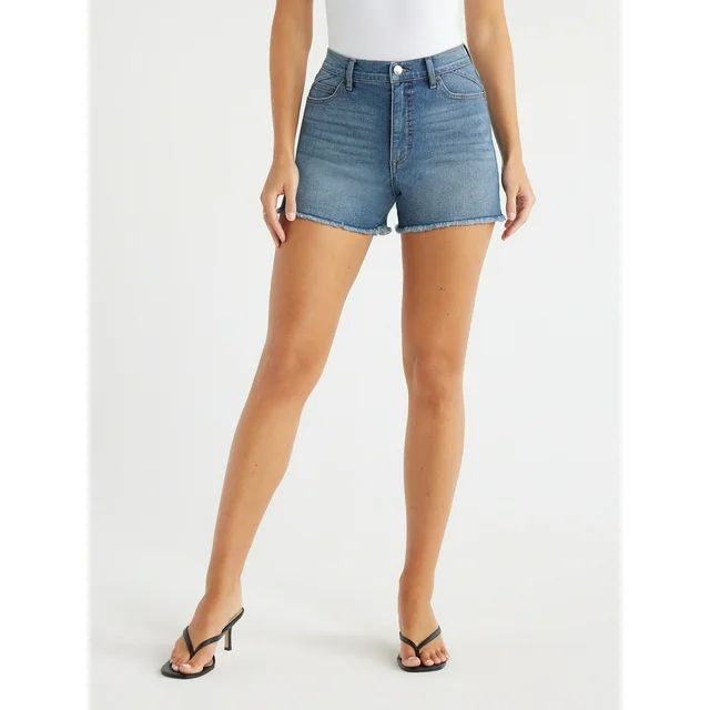 Sofia Jeans Women's Chi Shortie High Rise Fray Hem Shorts, 3.5" Inseam, Sizes 2-20 - Walmart.com | Walmart (US)