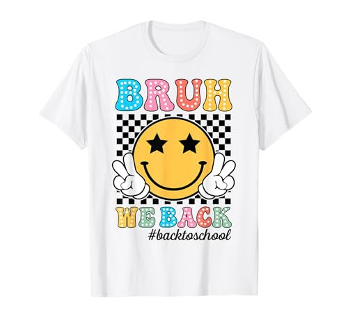 Bruh We Back Teachers Retro Back To School Boys Girls Kids T-Shirt | Amazon (US)