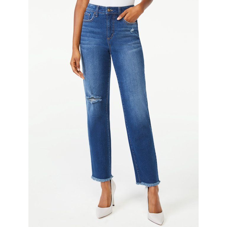 Scoop Women's High-Rise Ankle Straight Jeans | Walmart (US)