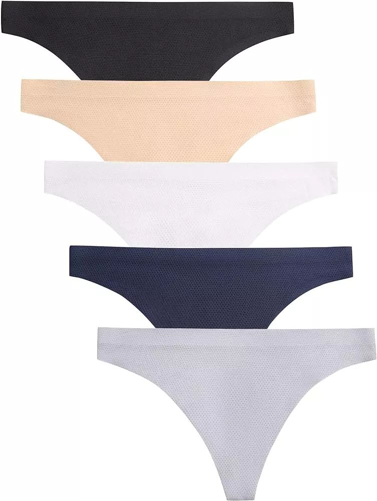 DEANGELMON Seamless Thongs for Women No Show Thong Underwear Women  Comfortable Multiple Pack