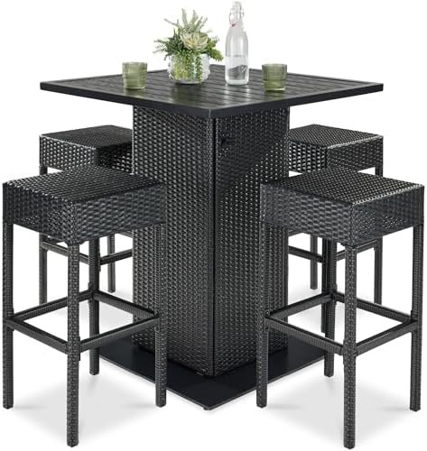 Best Choice Products 5-Piece Outdoor Wicker Bar Table Set for Patio, Poolside, Backyard w/Built-i... | Amazon (US)