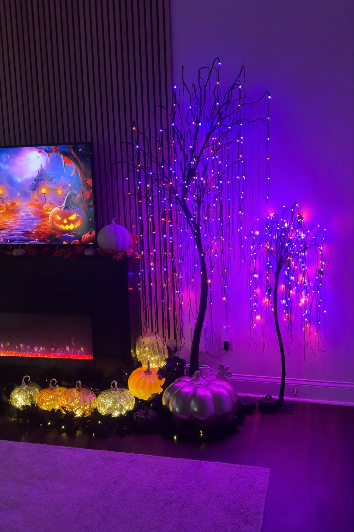Spooky trees💜🎃👻 Super easy to set up and light up the whole room! 

#LTKSeasonal #LTKHalloween #LTKHome