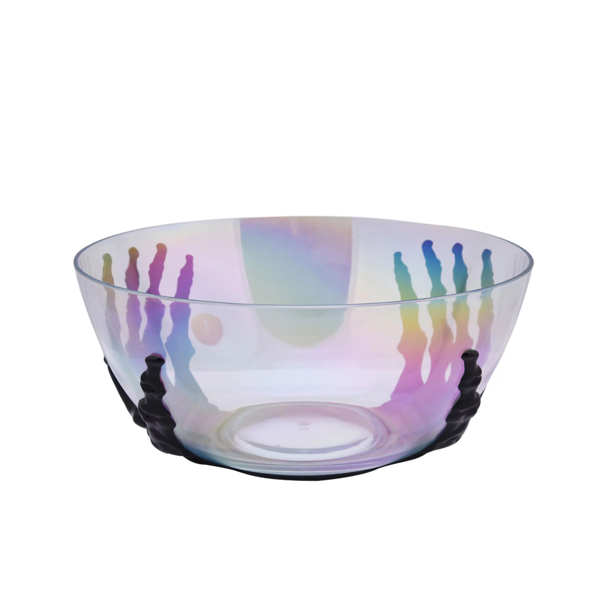 Way to Celebrate 4.3-Quart Round Acrylic Hands Serve Bowl, Clear Iridescent | Walmart (US)