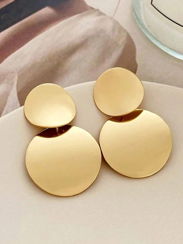 1pair Simple Geometric Mosaic Circular Drop Earrings For Women, Versatile Fashion | SHEIN