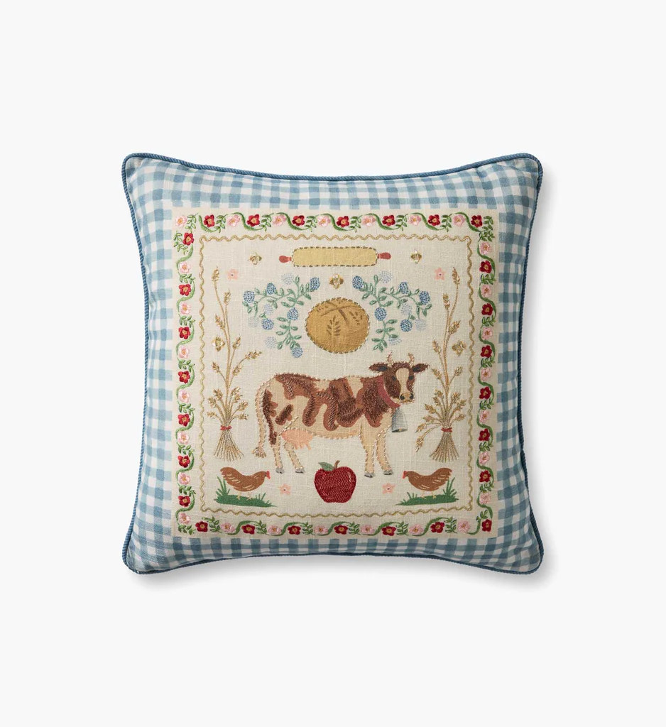 Country Home Embroidered Pillow - Multi | Rifle Paper Co.