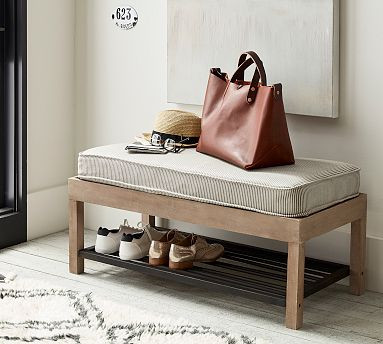Lucy Mango Wood & Steel Storage Bench (39.25") | Pottery Barn (US)