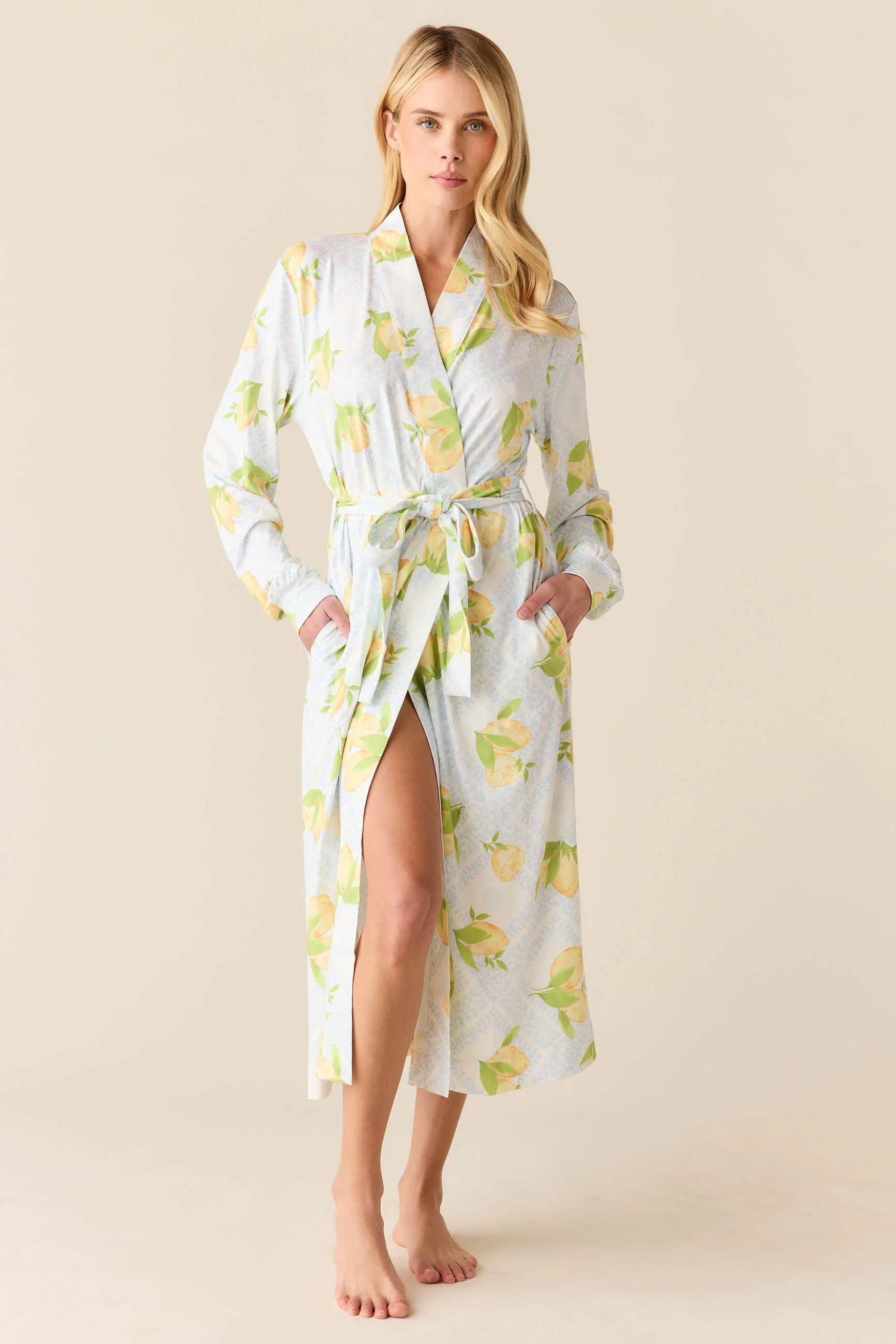 Della Banded Midi Robe | Lemon Spritz | MASONgrey