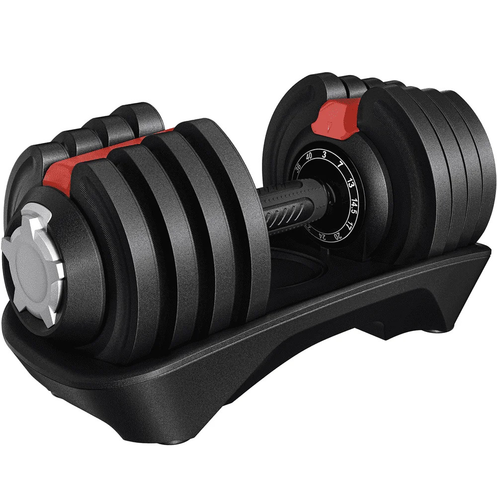 Yaheetech 40lb Adjustable Dumbbell Set with Anti-Slip Handle and Tray, Black | Walmart (US)