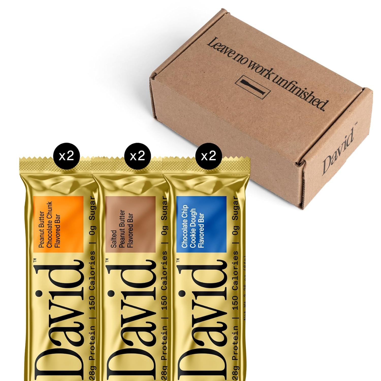 David, Protein Bar, Variety Pack, Pack of 6 Protein Bars | 28g of Protein | 150 Calories | 0g of Sugar - High Protein, Low Carb, Gluten Free Protein Bar | Amazon (US)