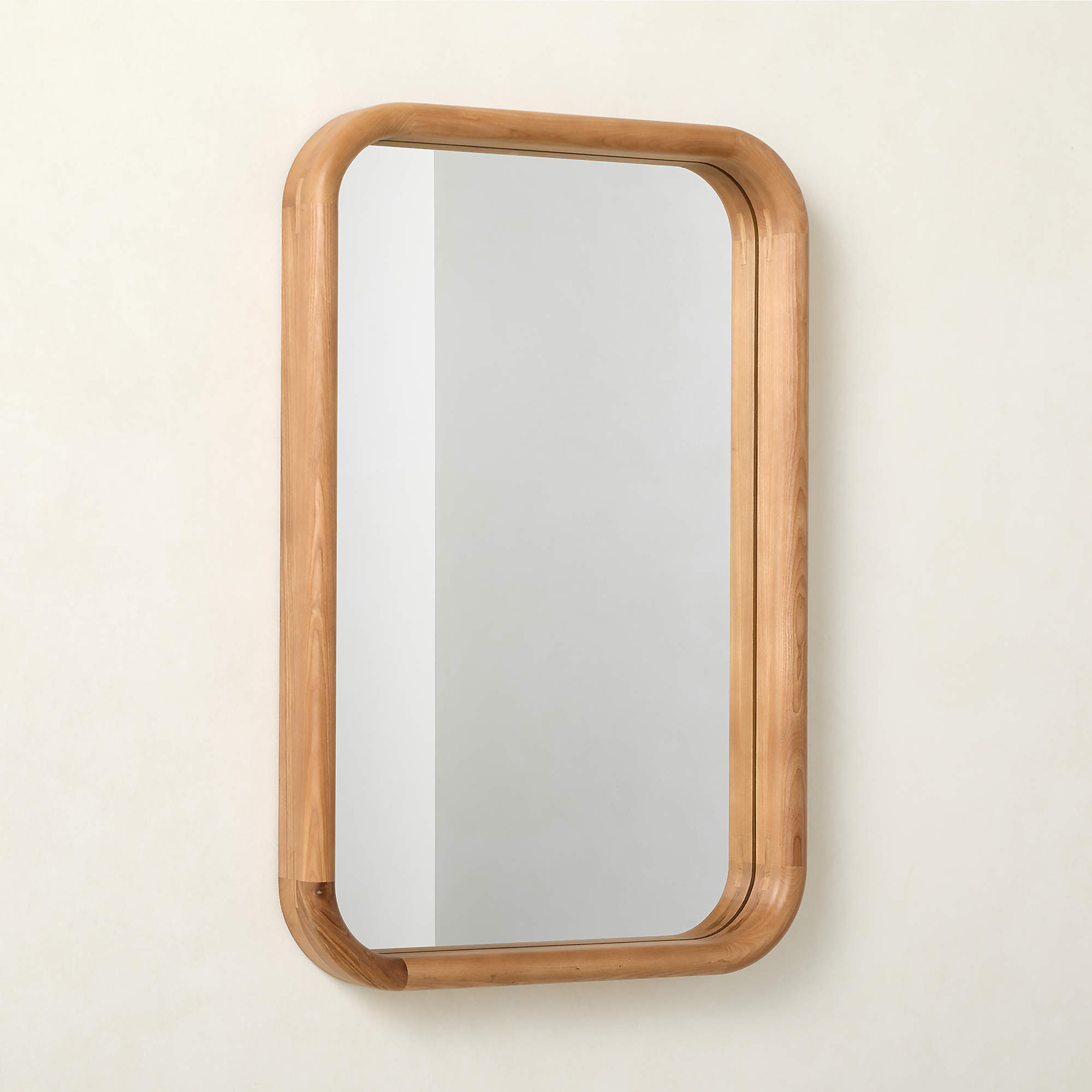 Saone Ash Wood Rectangular Wall Mirror 24"x36" + Reviews | CB2 | CB2