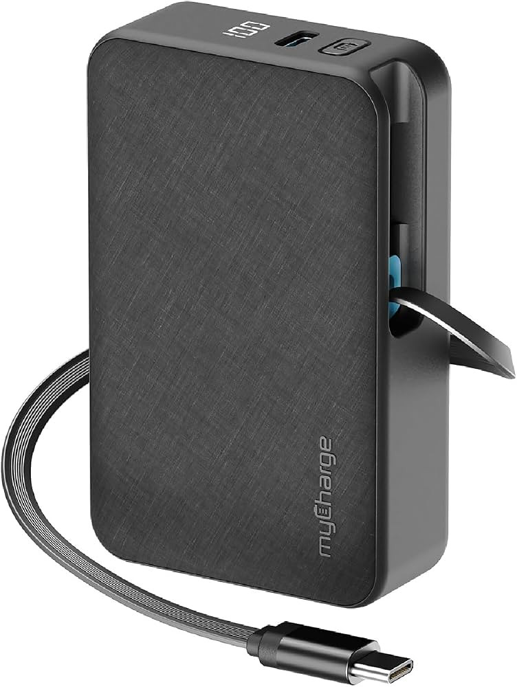 myCharge RetractaCharger 5000mAh Portable Charger Power Bank with 28-Inch Retractable USB-C Cable... | Amazon (US)